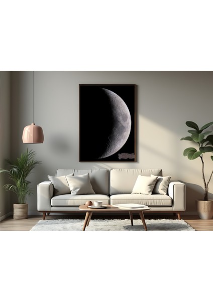 Metal Çerçeveli Gerçek Camlı Tablo - Dijital Baskı - Gecenin Işığı