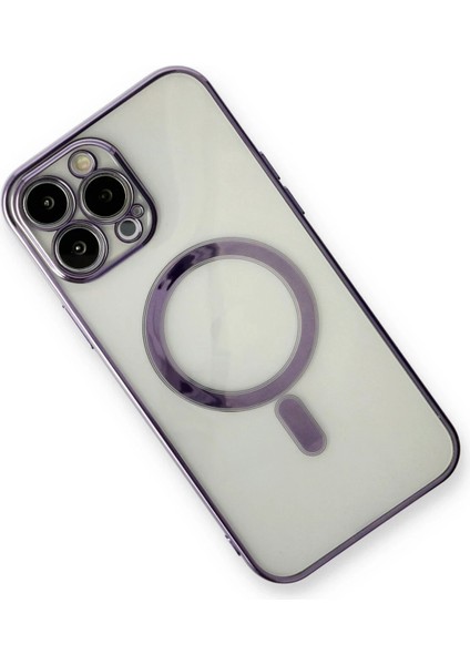 Newface iPhone 13 Pro Kılıf Magneticsafe Lazer Silikon - Mor