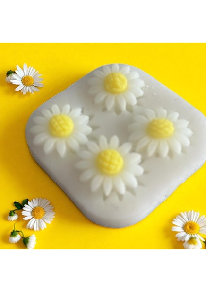 4 Lü Papatya Silikon Kalıp