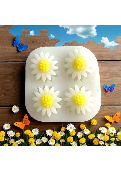 4 Lü Papatya Silikon Kalıp modelleri