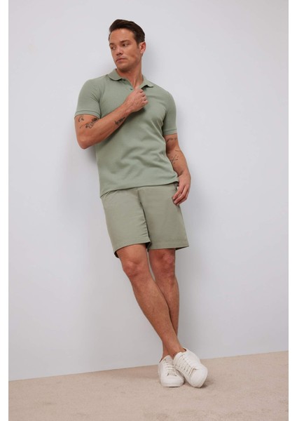 Regular Fit Polo Yaka Kısa Kollu Dokulu Waffle Tişört D7652AX25SP fiyatları