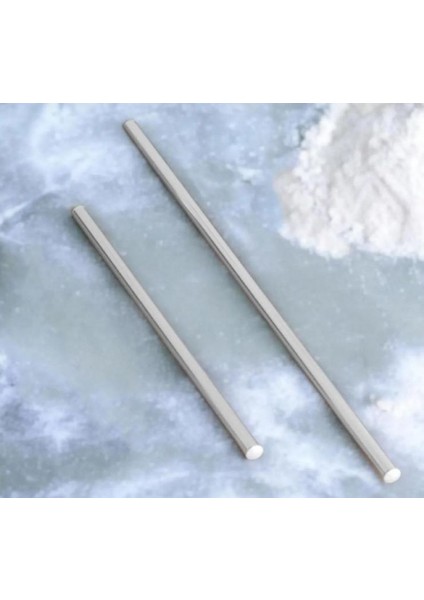 2 'li Oklava Alüminyum Paslanmaz (74-49 Cm) Metal Oklava Seti Hamur Açma Aparatı Sofra Mutfak