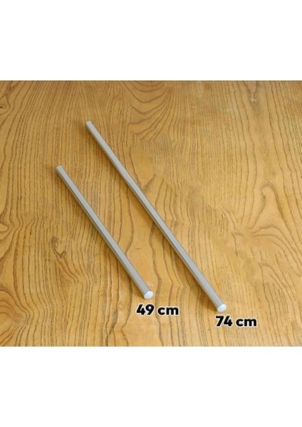 2 'li Oklava Alüminyum Paslanmaz (74-49 Cm) Metal Oklava Seti Hamur Açma Aparatı Sofra Mutfak modelleri