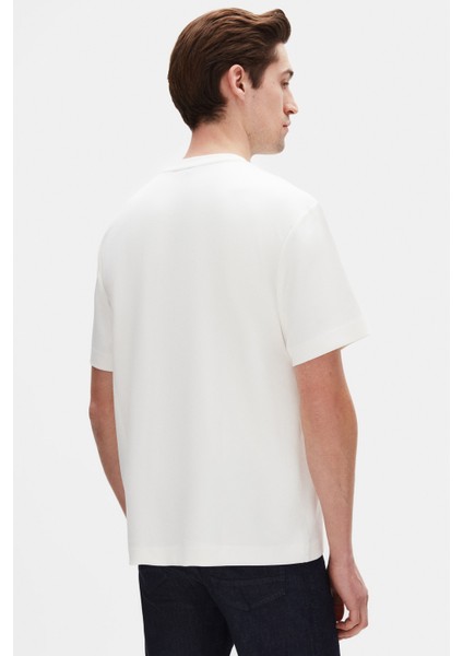 Relaxed Fit Ekru Düz T-Shirt modelleri