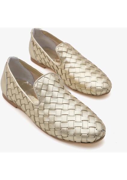 Deref Inna Kadın Hakiki Deri Örgü Babet