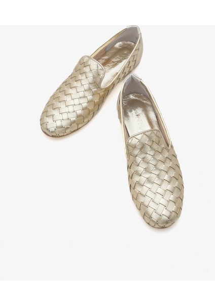 Deref Inna Kadın Hakiki Deri Örgü Babet modelleri