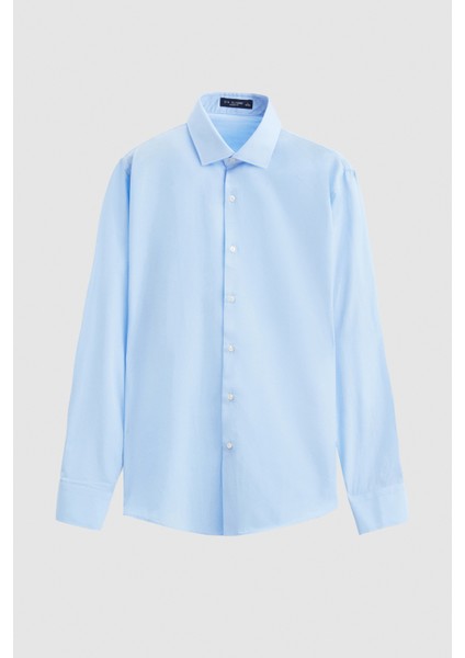 Ds Damat Slim Fit Mavi Düz Gömlek indirimleri