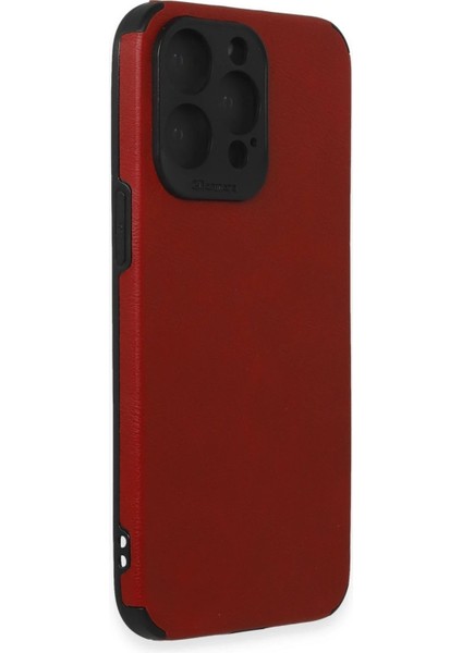 Newface iPhone 15 Pro Max Kılıf Loop Deri Silikon - Kırmızı