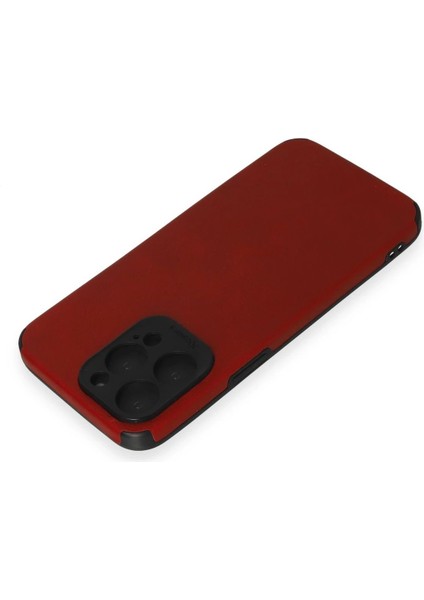Newface iPhone 15 Pro Max Kılıf Loop Deri Silikon - Kırmızı