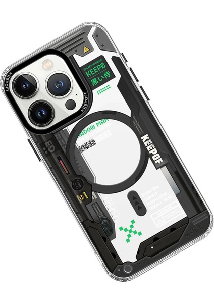 Keep Off iPhone 15 Pro Max Future Armor Magsafe Kapak - Black Samurai