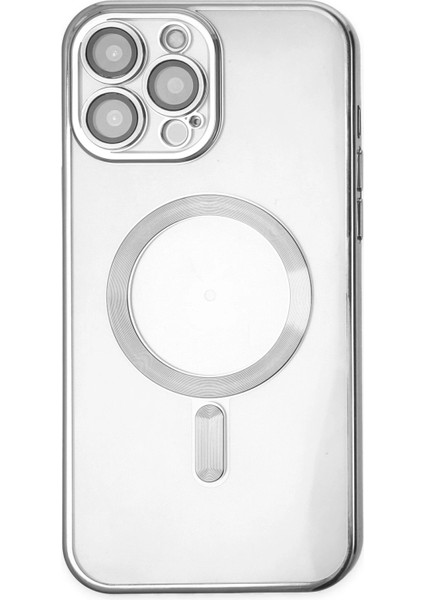 Newface iPhone 14 Pro Kılıf Kross Magneticsafe Kapak - Gümüş