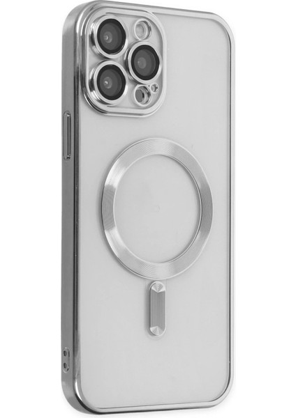 Newface iPhone 14 Pro Kılıf Kross Magneticsafe Kapak - Gümüş