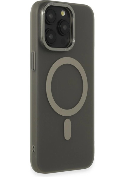 Newface iPhone 15 Pro Max Kılıf Lodos Magneticsafe Mat Kapak - Titan Gri