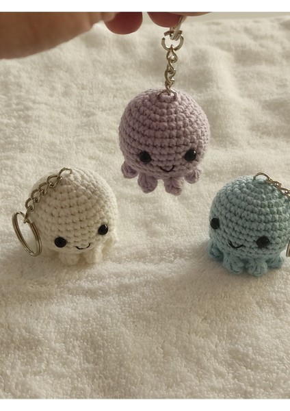 Elite Amigurumi Ahtapot Anahtarlık ( 4-5 cm - 3 Adet ) 1 Adet