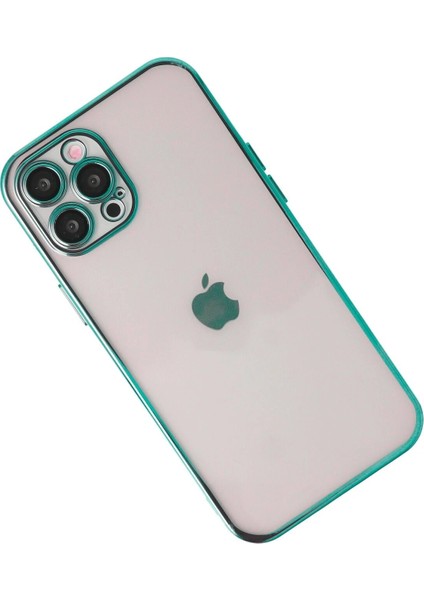 Newface iPhone 12 Pro Max Kılıf Razer Lensli Silikon - Yeşil