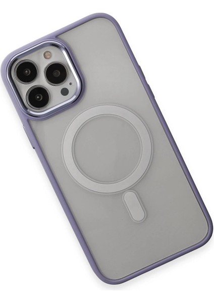 Newface iPhone 15 Pro Kılıf Room Magneticsafe Silikon - Lila modelleri