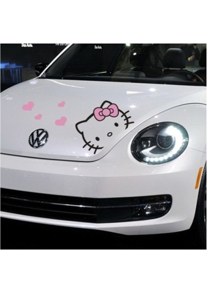 Elite Hello Kitty Dekoratif Kaputüstü Çok Amaçlı Oto Sticker 1 Adet