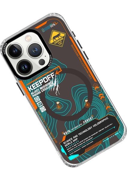 Keep Off iPhone 15 Pro Max Map Magsafe Kapak - Jungle