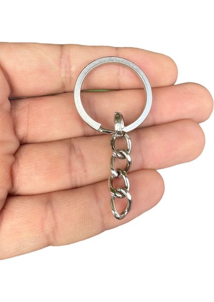 Elite Zincirli Ezme Halka 100 Adet(Gümüş Renk) Metal Klips-Yuvarlak Halka-Halka-Metal Halka 1 Adet