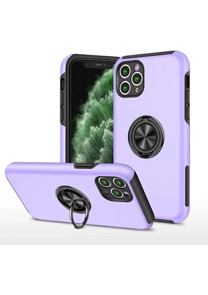 Newface iPhone 11 Pro Max Kılıf Elit Yüzüklü Kapak - Mor