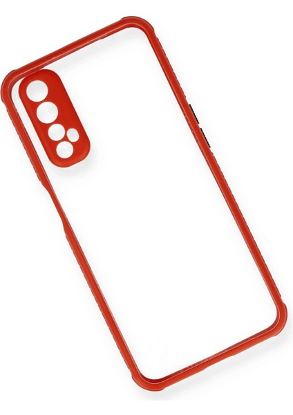 Newface Realme 7 Kılıf Miami Şeffaf Silikon - Kırmızı modelleri