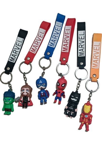 Elite Süper Kahramanlar 3D Silikon Anahtarlık ve Çanta Süsü Marvel 1 Adet 1 Adet