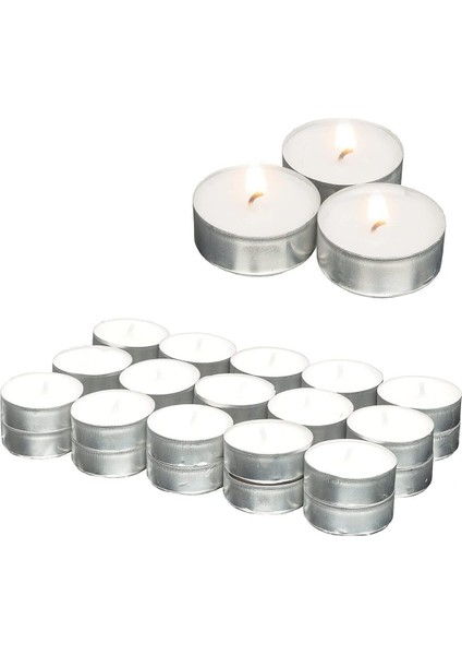 Elite Tealight Mum - Beyaz Küçük Yuvarlak Yer ve Masa Mumu 10'lu 1 Adet