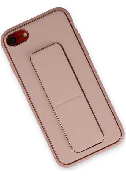 Newface iPhone 7 Kılıf Coco Deri Standlı Kapak - Pembe modelleri