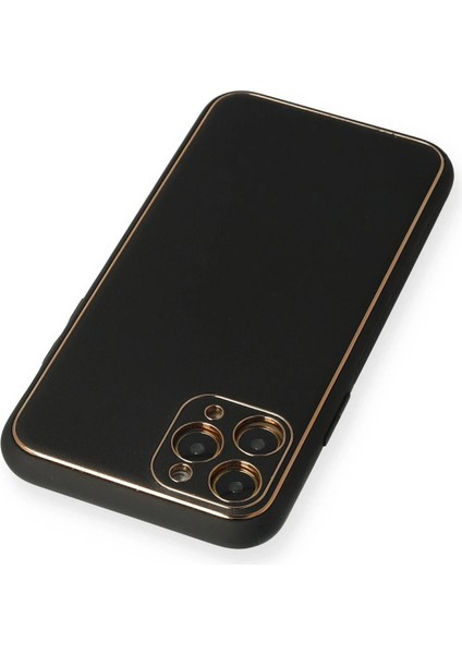 Newface iPhone 11 Pro Kılıf Coco Deri Silikon Kapak - Siyah