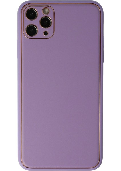 Newface iPhone 11 Pro Kılıf Coco Deri Silikon Kapak - Lila