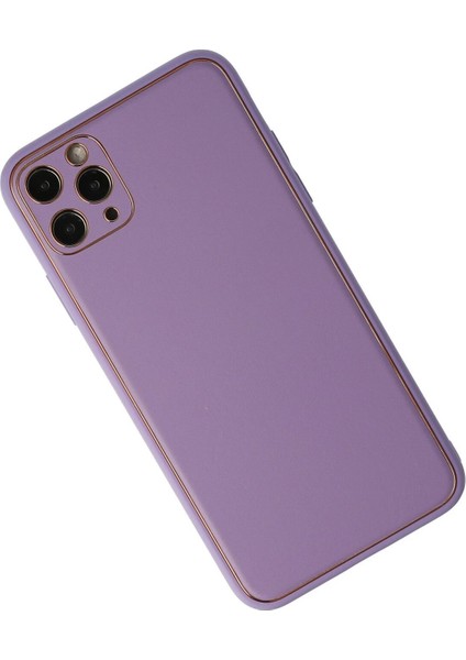 Newface iPhone 11 Pro Kılıf Coco Deri Silikon Kapak - Lila