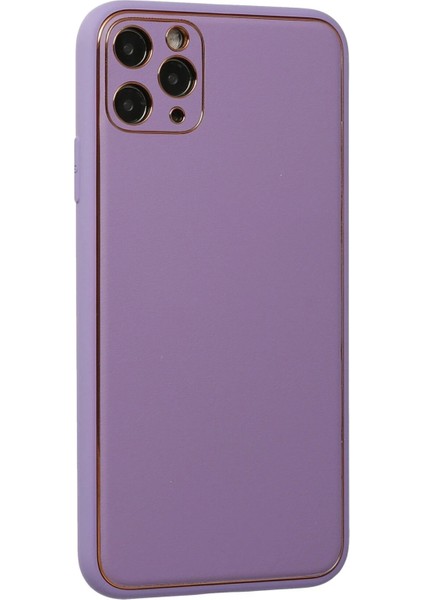 Newface iPhone 11 Pro Kılıf Coco Deri Silikon Kapak - Lila