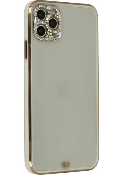 Newface iPhone 11 Pro Kılıf Liva Taşlı Silikon - Beyaz fiyatları