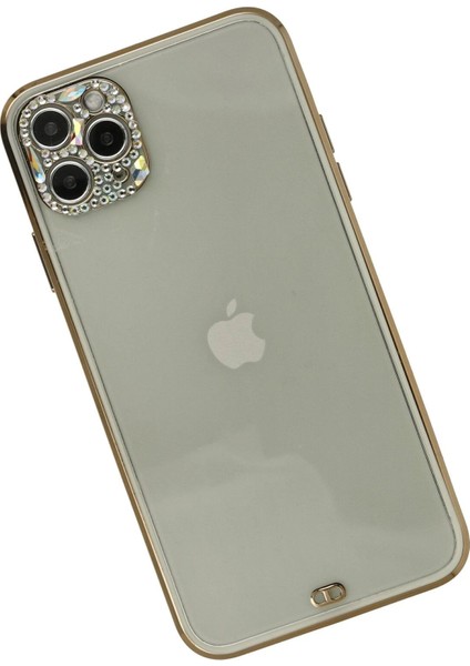 Newface iPhone 11 Pro Kılıf Liva Taşlı Silikon - Beyaz modelleri