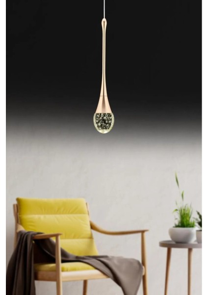 Istanbul Avize Mercure Tekli Gold Ledli 3 Renk Modern LED Avize