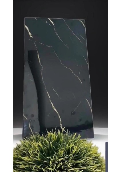 Elite Kendinden Yapışkanlı Dekoratif Esnek Köpük Siyah Pvc Mermer Panel 60X30 (0,18 M²)Cm Mutfak Banyo Wc 1 Adet