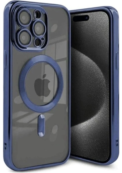 Newface iPhone 15 Pro Max Kılıf Kross Magneticsafe Kapak - Lacivert