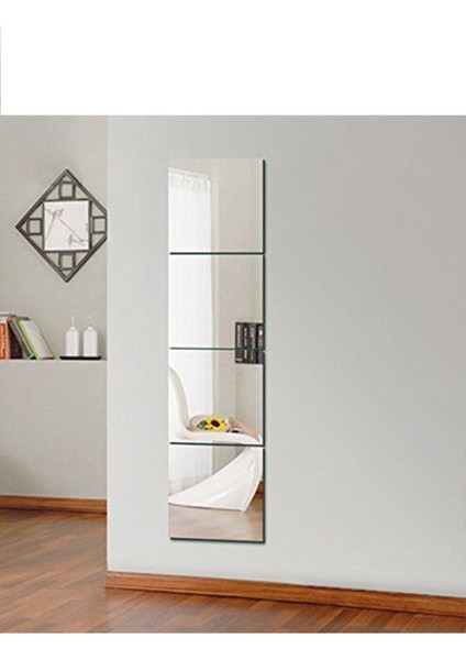 Elite Kare 4 Parçalı 30X30 Pleksi Ayna Dekoratif Amaçlıdır (Kendiliğinden Yapışkanlı) 1 Adet