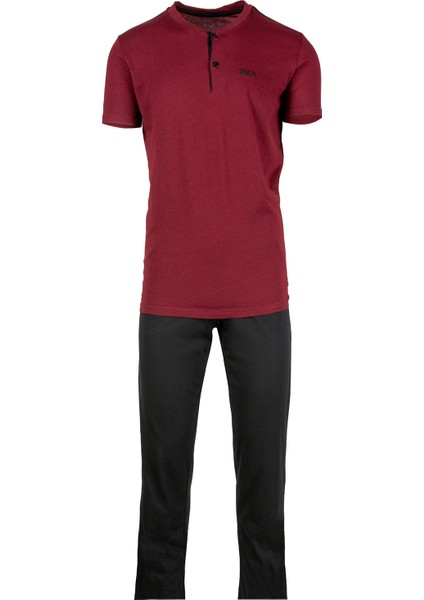 Erkek Serinleten Düğmeli 2li Modal Pijama Takım 0753