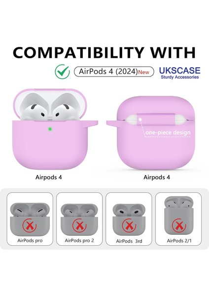 Airpods 4. Nesil Uyumlu Soft Silikon Kılıf (Düz Renkler) modelleri