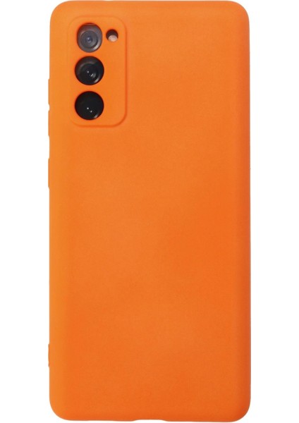 Newface Samsung Galaxy S20 Fe Kılıf Nano Içi Kadife Silikon - Turuncu