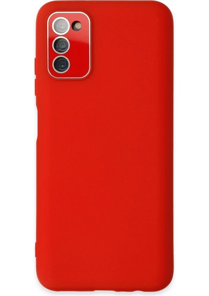 Newface Samsung Galaxy A03S Kılıf Lansman Glass Kapak - Kırmızı