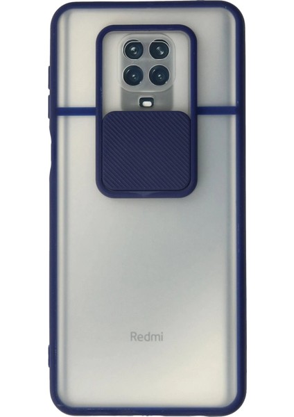 Newface Xiaomi Redmi Note 9 Pro Kılıf Palm Buzlu Kamera Sürgülü Silikon - Lacivert