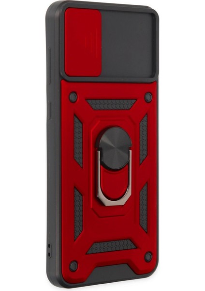 Newface Samsung Galaxy A04 Kılıf Pars Lens Yüzüklü Silikon - Kırmızı fiyatları