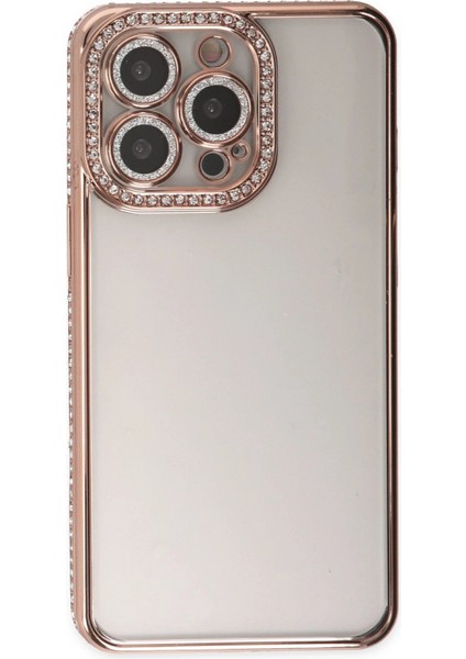 Newface iPhone 14 Pro Kılıf Joke Taşlı Silikon - Pembe