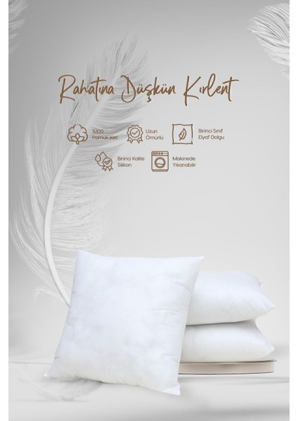 Elite 4'lü Kırlent Kılıfı Iç Yastığı 45X45 350 gr Sünger Kırlent Içi -Malzeme 1 Adet