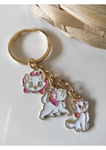 Elite Marie Kedi Metal Anahtarlık - Mini Boyutta 1 Adet