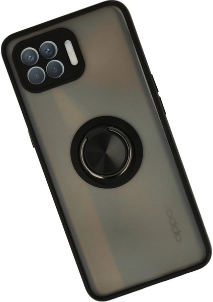 Newface Oppo Reno 4 Lite Kılıf Montreal Yüzüklü Silikon Kapak - Siyah fiyatları