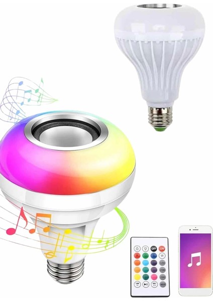 Bluetooth Hoparlör Akıllı Rgb LED Işık Renk Değiştirme Ses Bombası Ampül Görünümlü