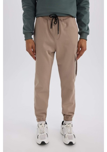 Fit Sporcu Jogger Eşofman Altı Standart Fit Üç Cepli Beli Bağcıklı Lastikli Paça D3741AX24WN